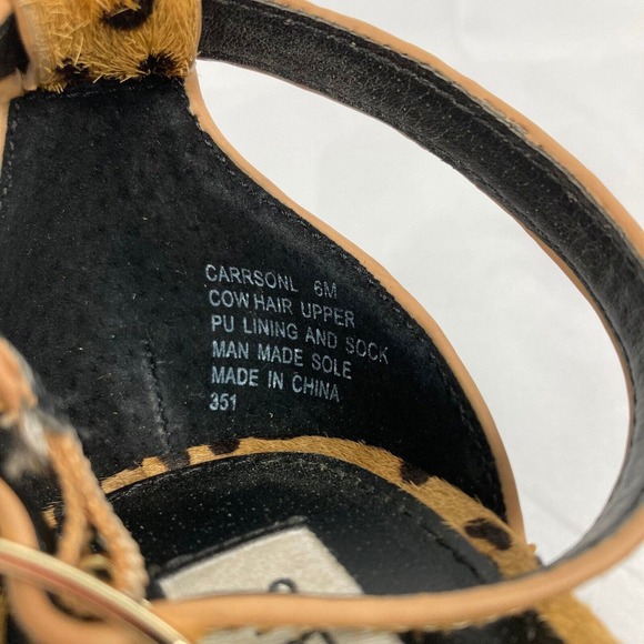 Steve Madden Sandals Womens‎ Sz 6 Carrson Calf Hair Leopard Ankle Strap Heels - Picture 7 of 8